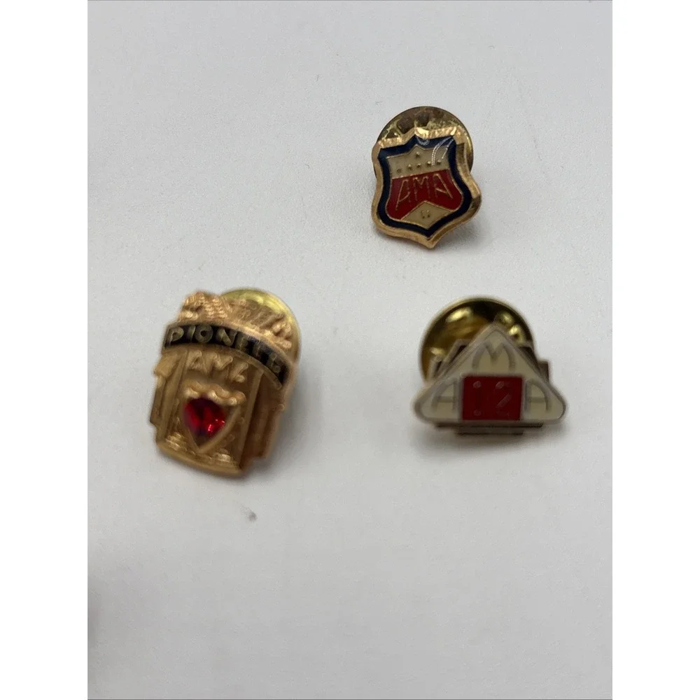 Vintage‎ AMA American Motorcycle Association Lapel Pins 50's 70's 80's Lot Of 12